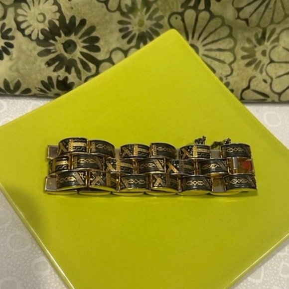 VTG DAMASCENE Spain 3-Row Link BRACELET - Picture 7 of 8